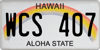 HI license plate WCS407