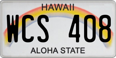 HI license plate WCS408