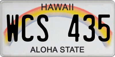 HI license plate WCS435