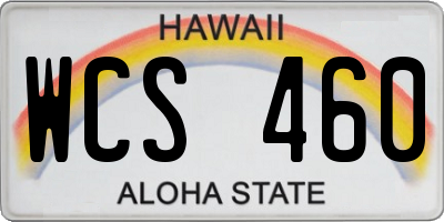 HI license plate WCS460