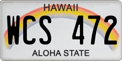 HI license plate WCS472