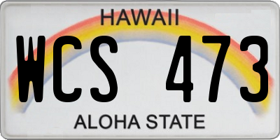 HI license plate WCS473