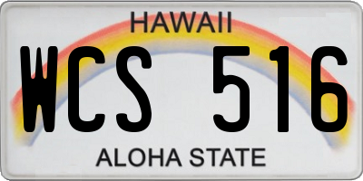 HI license plate WCS516