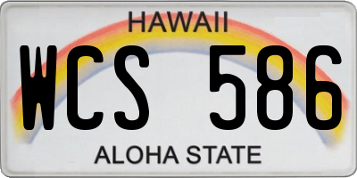 HI license plate WCS586