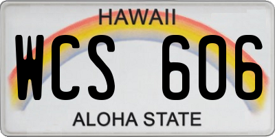 HI license plate WCS606