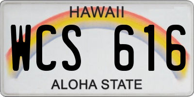 HI license plate WCS616