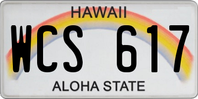 HI license plate WCS617