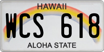 HI license plate WCS618