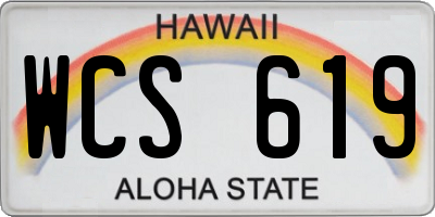 HI license plate WCS619