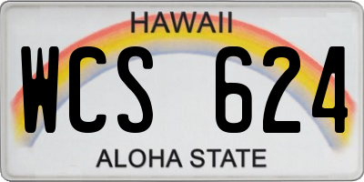 HI license plate WCS624