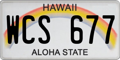 HI license plate WCS677