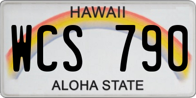 HI license plate WCS790