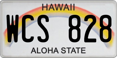 HI license plate WCS828