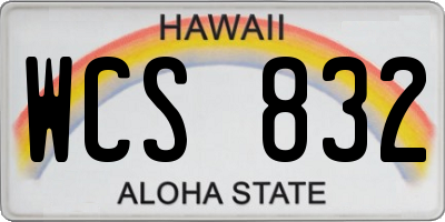 HI license plate WCS832