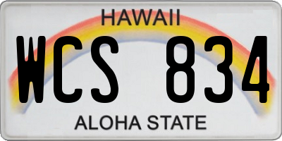 HI license plate WCS834