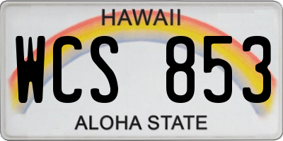 HI license plate WCS853