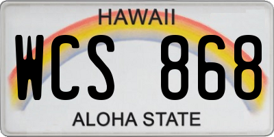 HI license plate WCS868