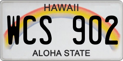 HI license plate WCS902