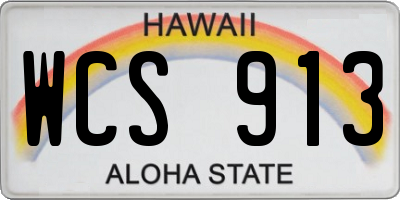 HI license plate WCS913