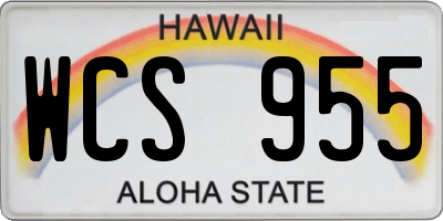 HI license plate WCS955