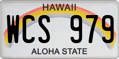 HI license plate WCS979