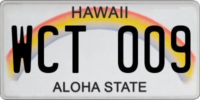 HI license plate WCT009