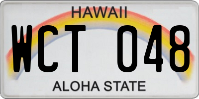 HI license plate WCT048