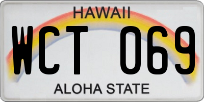 HI license plate WCT069