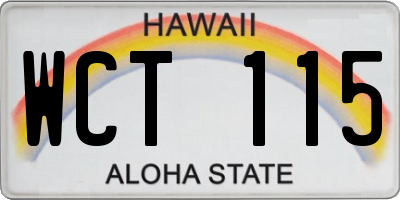 HI license plate WCT115