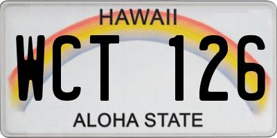 HI license plate WCT126