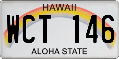 HI license plate WCT146