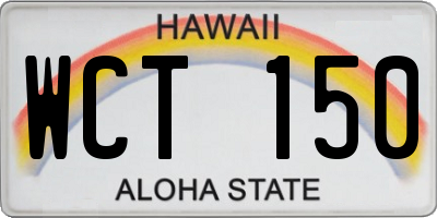 HI license plate WCT150