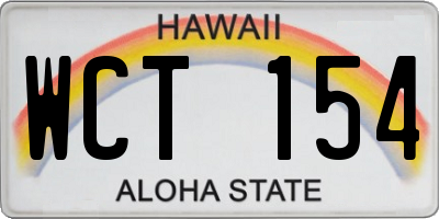 HI license plate WCT154