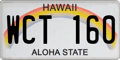 HI license plate WCT160