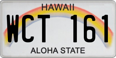 HI license plate WCT161