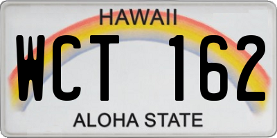 HI license plate WCT162