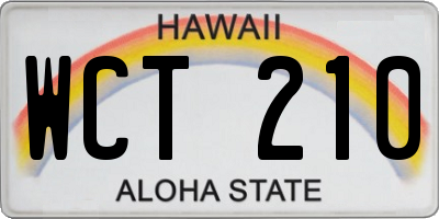 HI license plate WCT210