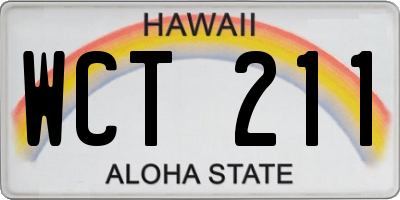 HI license plate WCT211