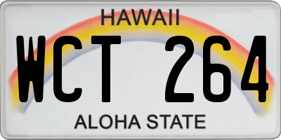 HI license plate WCT264