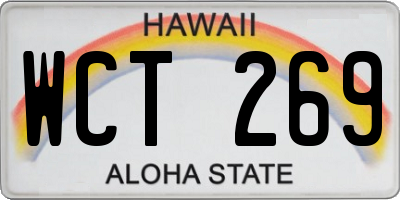 HI license plate WCT269