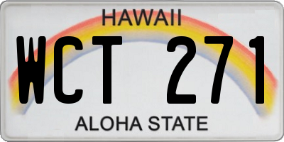 HI license plate WCT271