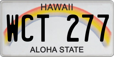 HI license plate WCT277