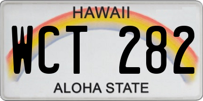 HI license plate WCT282