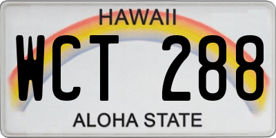 HI license plate WCT288