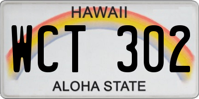 HI license plate WCT302