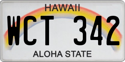 HI license plate WCT342
