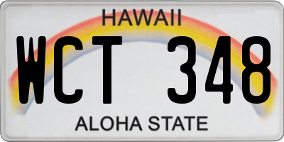 HI license plate WCT348