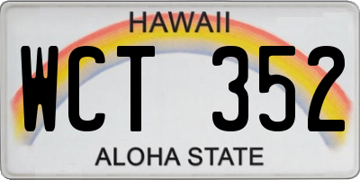 HI license plate WCT352
