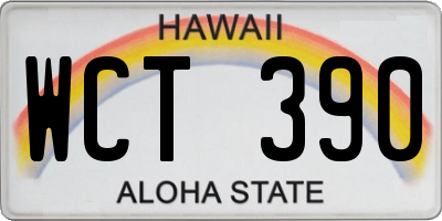 HI license plate WCT390