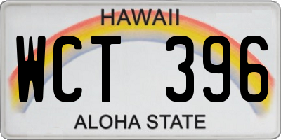 HI license plate WCT396